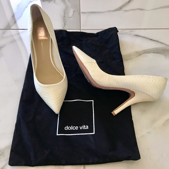 Dolce Vita Shoes - Dolce Vita Ivory Snakeskin Heels 7 1/2